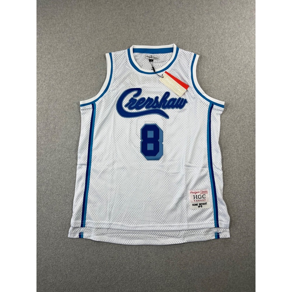Kobe Bryant Crenshaw Throwback Basketball Jersey Mens M White Blue Headgear